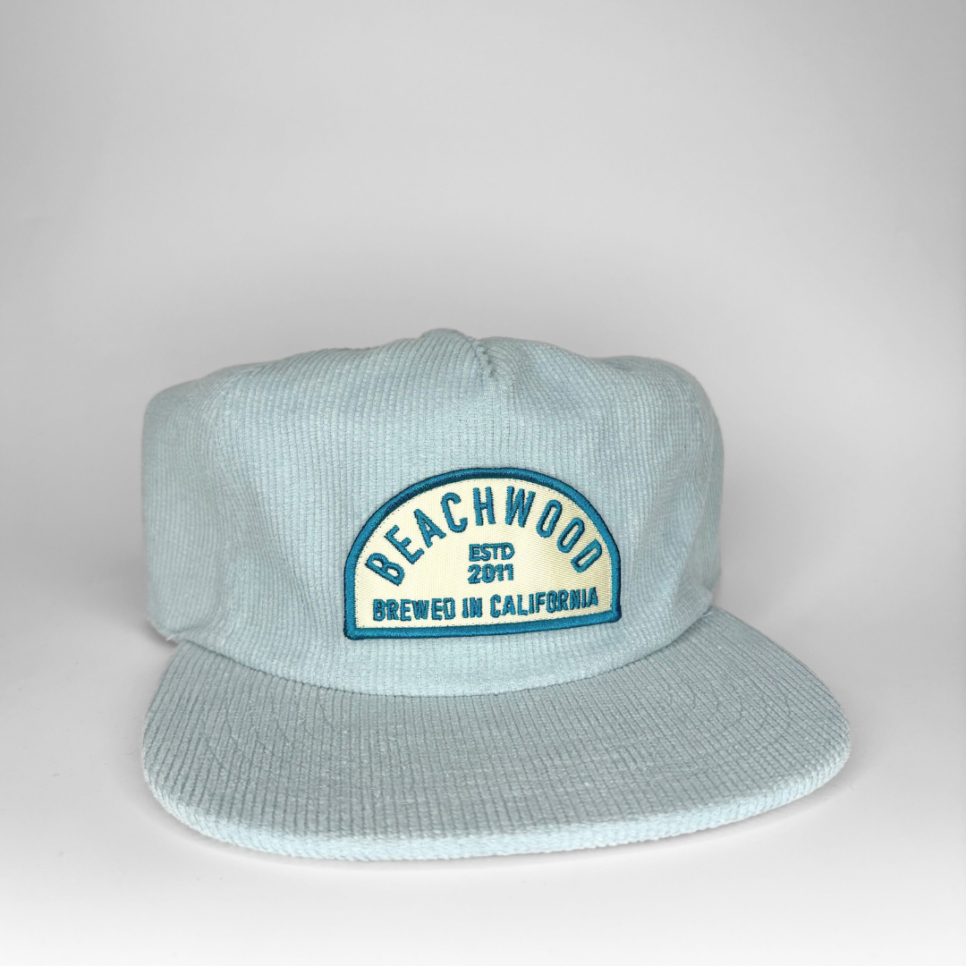 Corduroy 5-Panel Beachwood Brewing Patch Snapback - Sky Blue